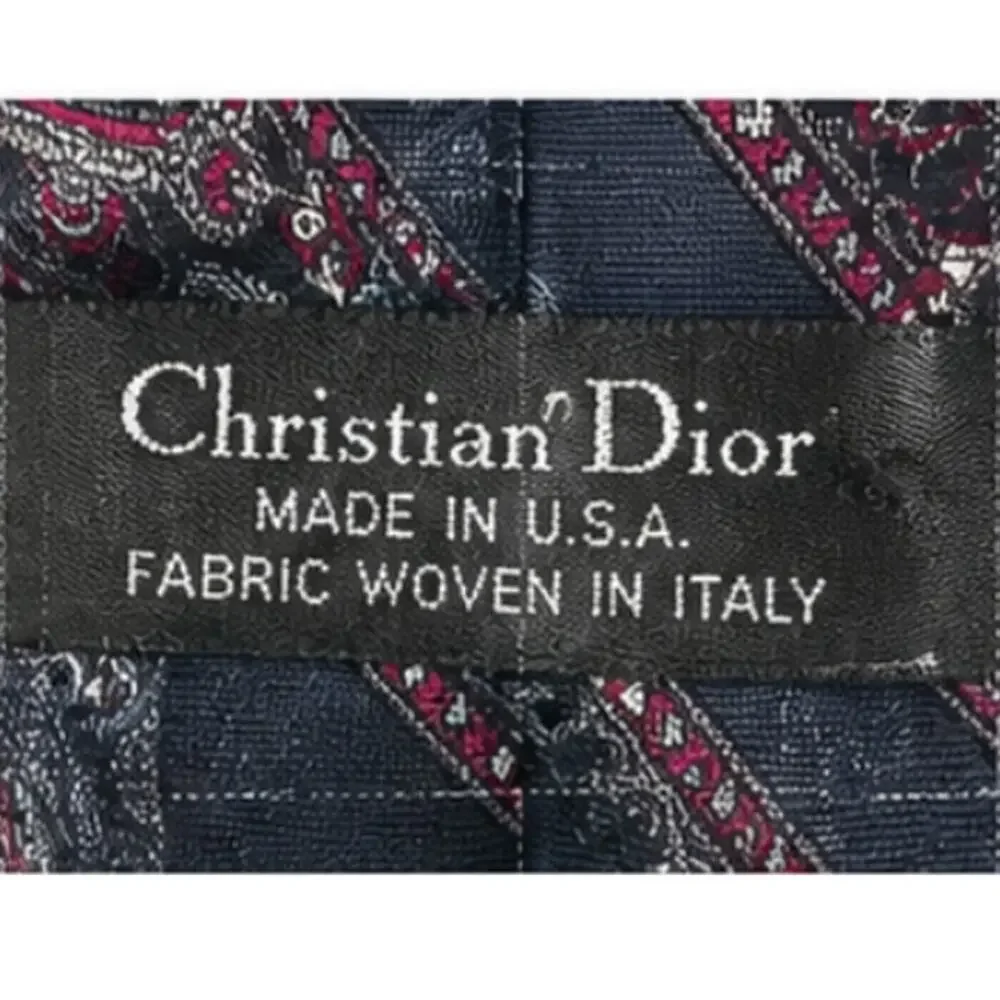Christian Dior Monsieur Two Silk Ties Paisley Vintage Italy USA 58 x 3.5 Luxury